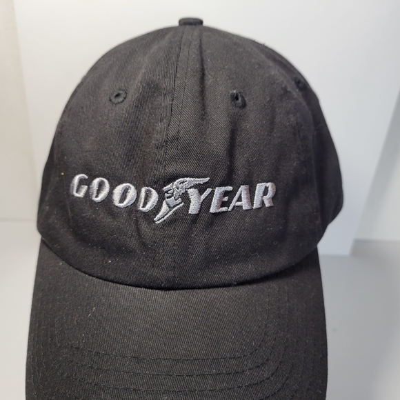 Mens K-Products Black Goodyear Adjustable Baseball Hat - Picture 2 of 8